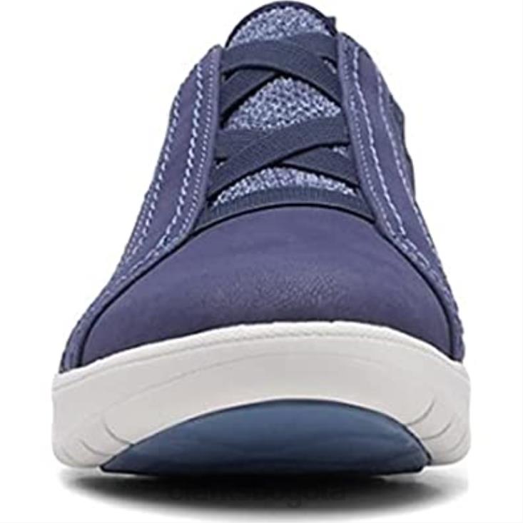 Clarks 0DX8L2650 Clarks Adella Trace Oxford planas para mujer textil azul marino oscuro mujer textil azul marino oscuro