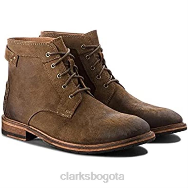 Clarks 0DX8L2654 botas clarkdale bud caqui de ante premium de cuero g fit para hombre verde clarks hombres verde