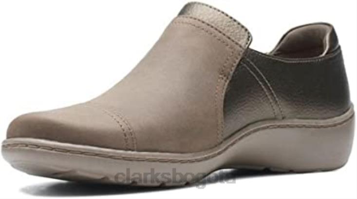 Clarks 0DX8L2661 Merceditas clarks mary jane planas cora dahlia para mujer color topo combi mujer combinación color topo