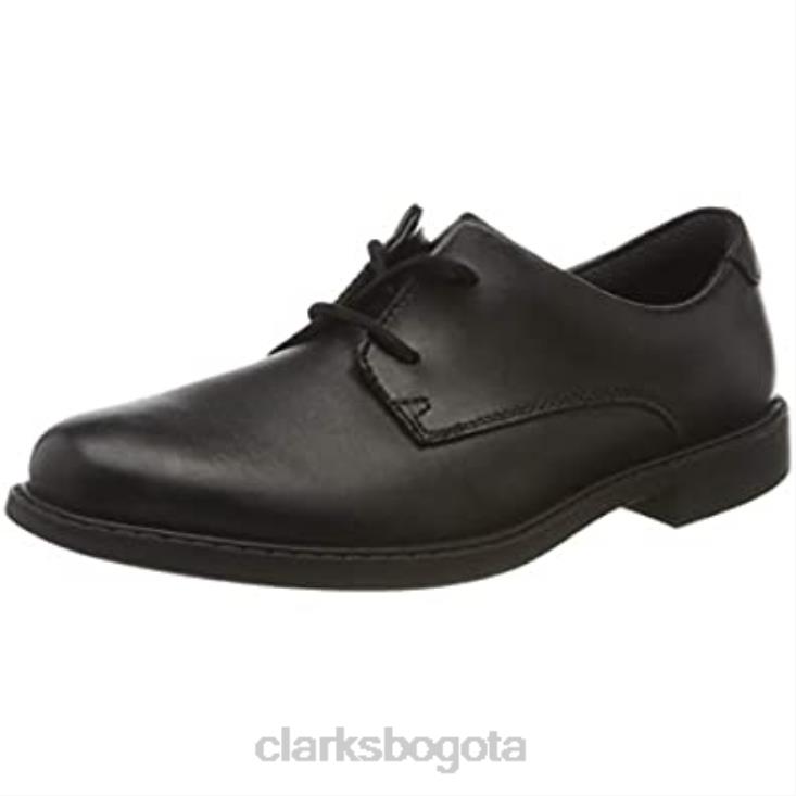 Clarks 0DX8L2665 Zapatos escolares con cordones para jóvenes clarks scala loop de cuero negro para hombre hombres cuero negro