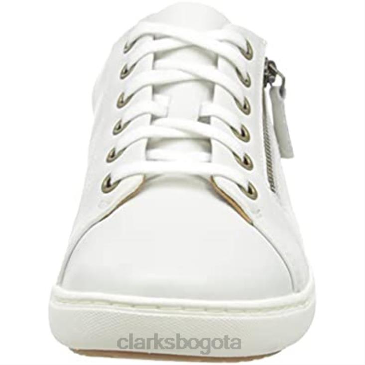 Clarks 0DX8L2676 Zapatilla Nalle Lace Mujer Piel Blanca Clarks mujer cuero blanco