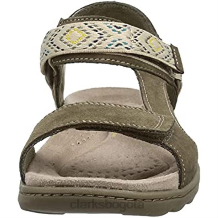 Clarks 0DX8L2680 Sandalia clarks amanda step de gamuza verde oliva para mujer mujer ante oliva