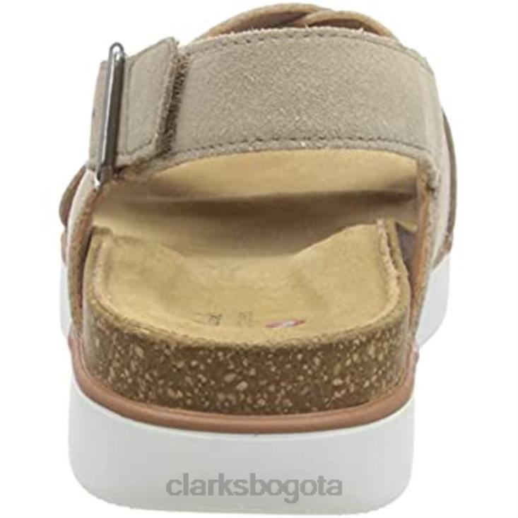 Clarks 0DX8L2687 sandalia clarks elayne cross slide para mujer gamuza arena mujer gamuza arena