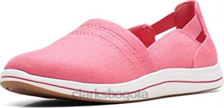 Clarks 0DX8L2688 Mocasines clarks de lona color coral brillante para mujer mujer