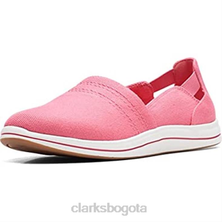 Clarks 0DX8L2688 Mocasines clarks de lona color coral brillante para mujer mujer