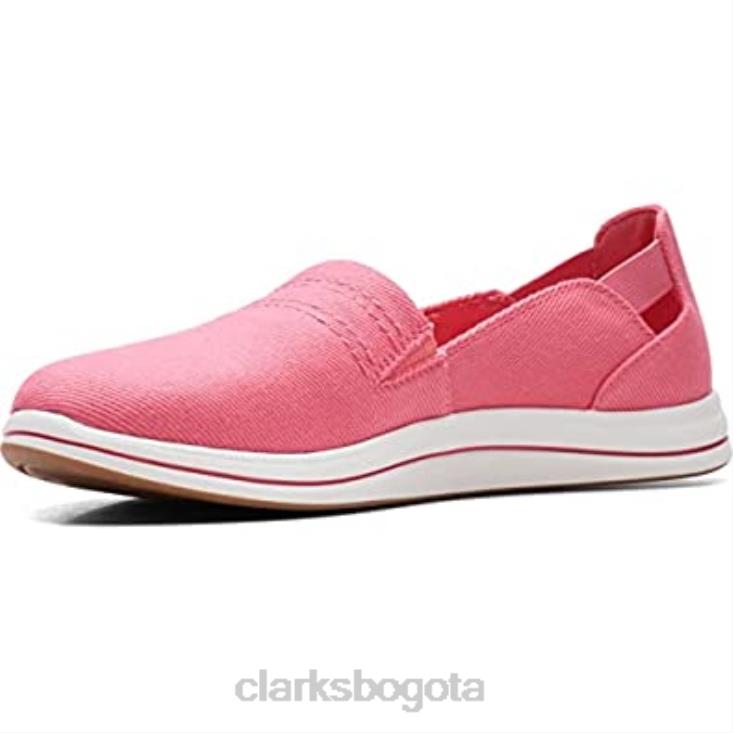 Clarks 0DX8L2688 Mocasines clarks de lona color coral brillante para mujer mujer