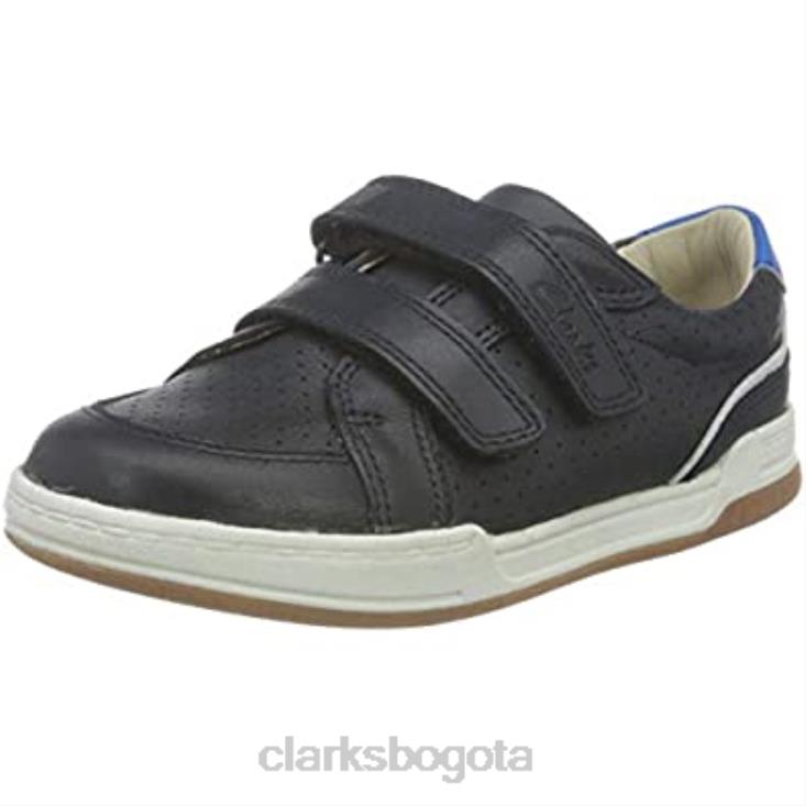 Clarks 0DX8L2691 Zapatilla clarks niño fawn solo t de piel azul marino niños cuero azul marino