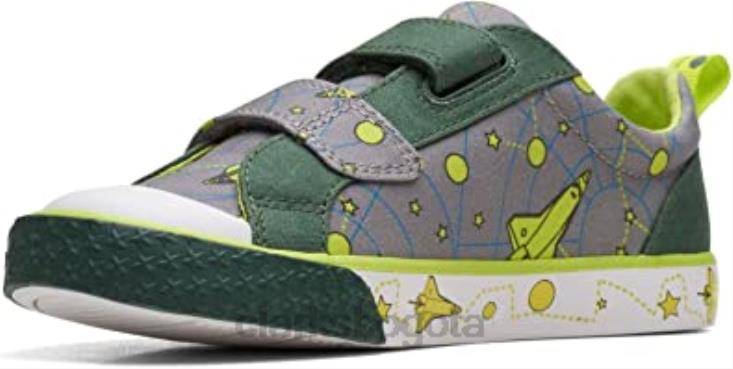 Clarks 0DX8L2700 foxing lo kid textil lona gris clarks niños