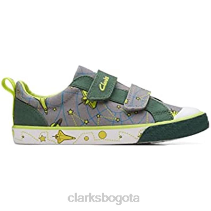 Clarks 0DX8L2700 foxing lo kid textil lona gris clarks niños