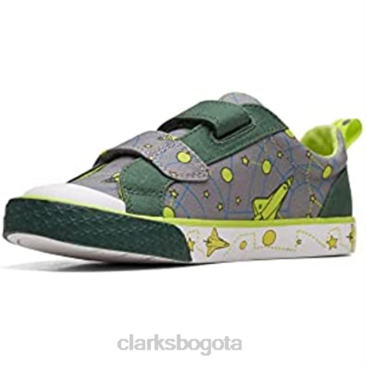 Clarks 0DX8L2701 foxing lo kid lona textil 2 clarks grises niños