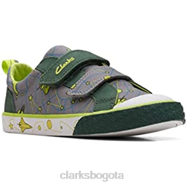 Clarks 0DX8L2701 foxing lo kid lona textil 2 clarks grises niños