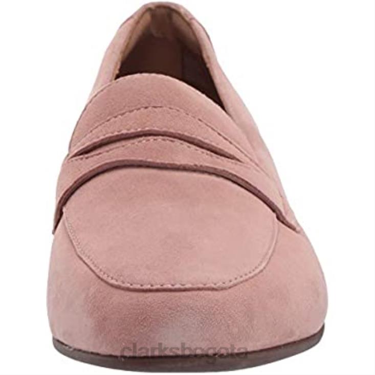Clarks 0DX8L2704 mocasines clarks un blush go pen ny de gamuza rosa para mujer mujer gamuza rosa