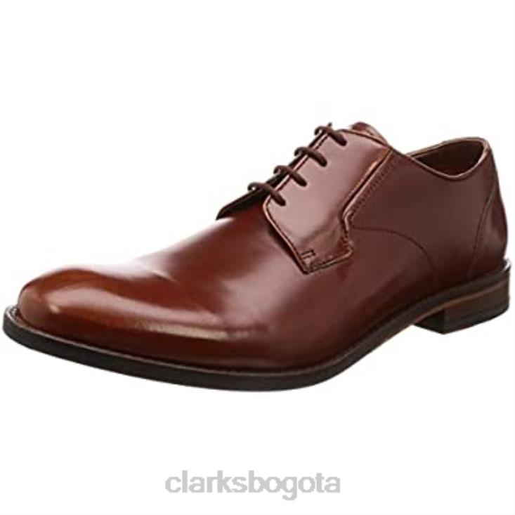 Clarks 0DX8L2708 Derbys Clarks Edward Pla de cuero marrón británico para hombre hombres cuero marrón tostado británico