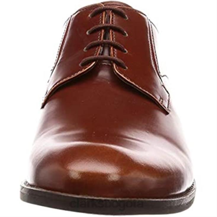 Clarks 0DX8L2708 Derbys Clarks Edward Pla de cuero marrón británico para hombre hombres cuero marrón tostado británico