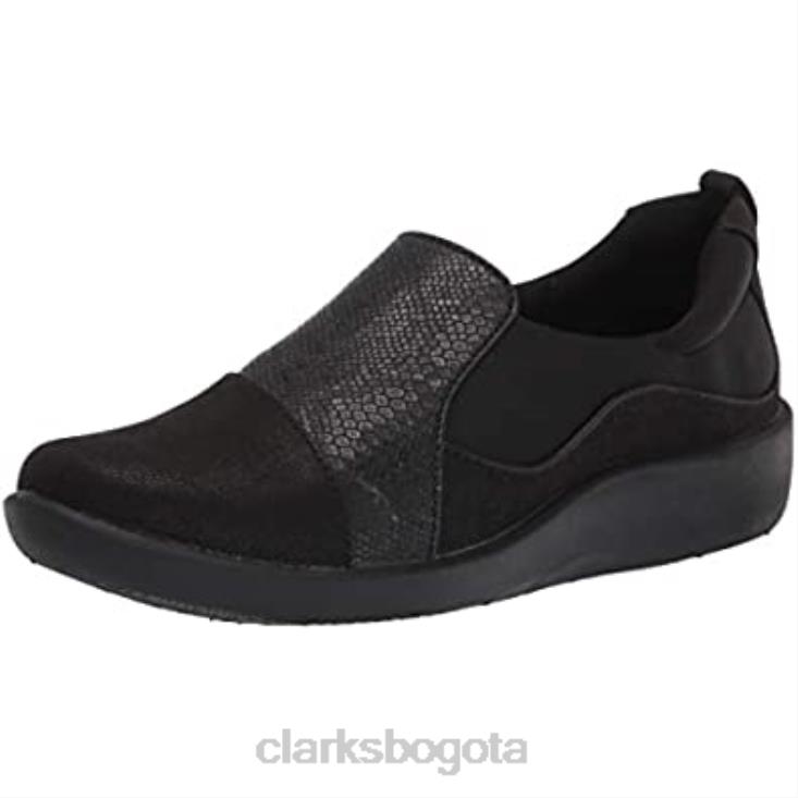 Clarks 0DX8L2711 sillian paz zapatillas bajas de mujer clarks negro serpiente combi sintetica mujer serpiente negra combi sintética