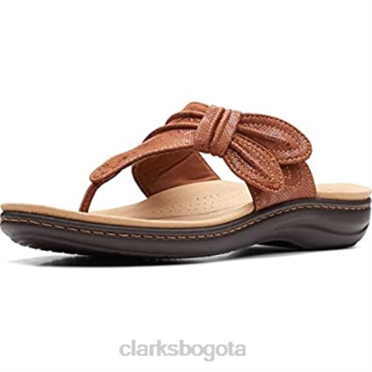 Clarks 0DX8L2716 Sandalia plana laurieann rae de mujer color tostado textil clarks mujer
