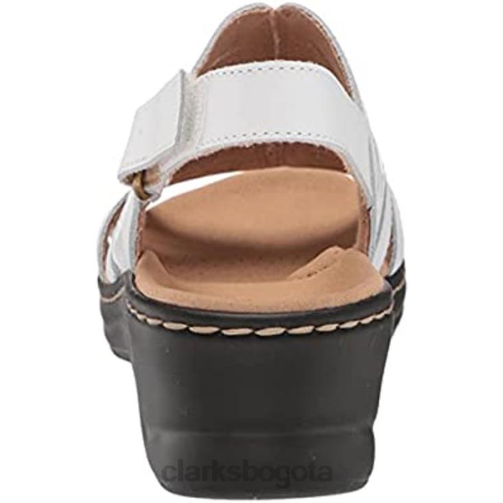 Clarks 0DX8L272 Sandalia plana mujer clarks lexi jade combi piel sintética blanca mujer combi sintetica cuero blanco