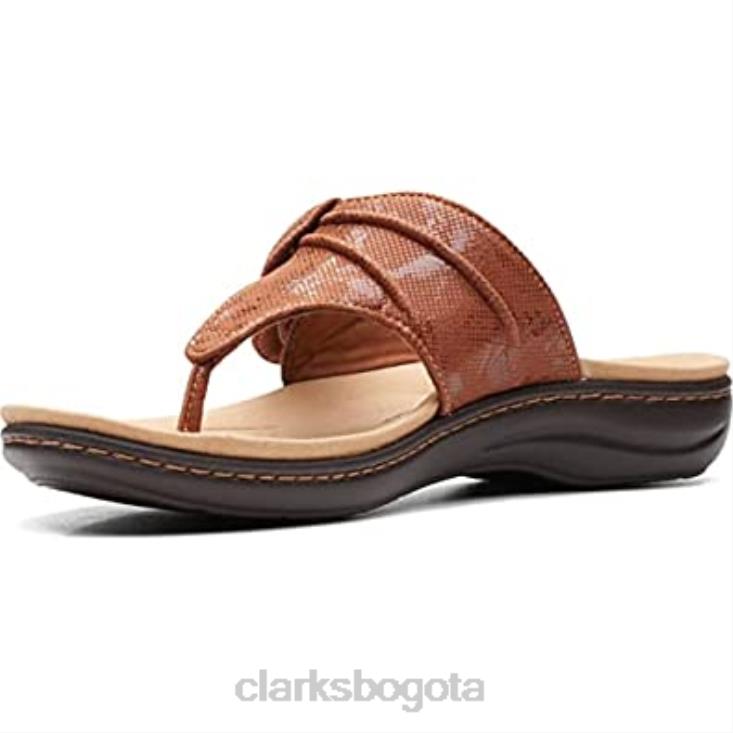 Clarks 0DX8L2720 Sandalia plana Clarks Laurieann Rae para mujer color tostado textil mujer