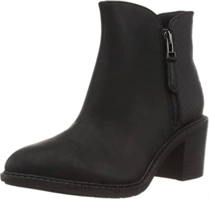 Clarks 0DX8L2726 Bota de moda con cremallera Scene para mujer combinación negra Clarks mujer combinación negra