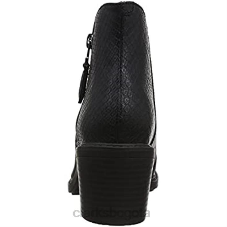 Clarks 0DX8L2726 Bota de moda con cremallera Scene para mujer combinación negra Clarks mujer combinación negra