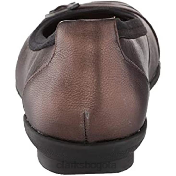Clarks 0DX8L2730 Clarks Sara Tulip bailarinas de mujer de piel metalizada mujer cuero metalizado