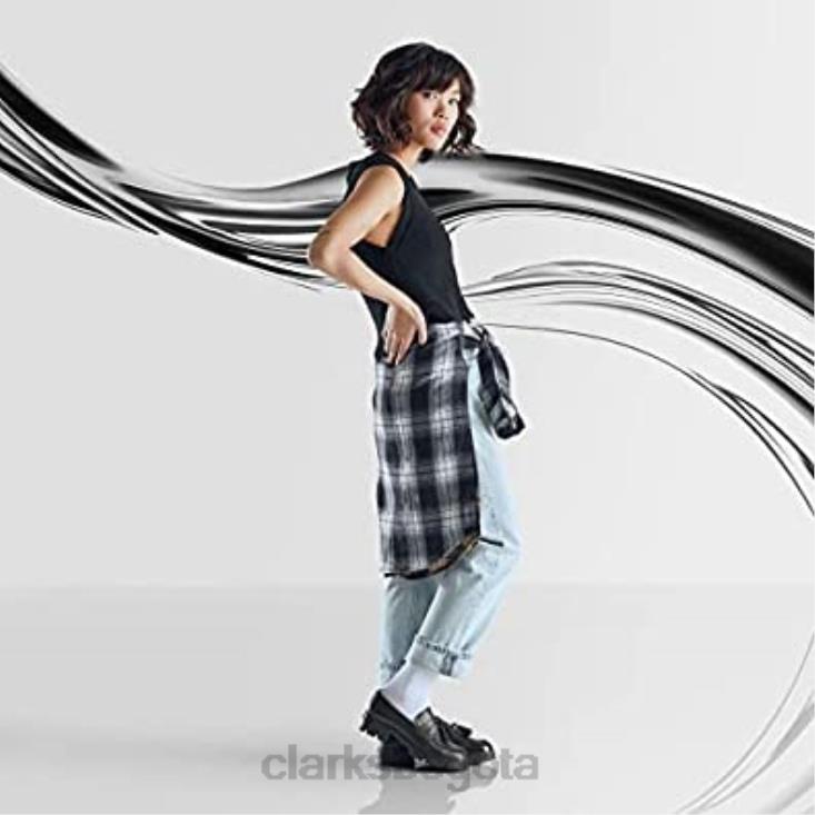 Clarks 0DX8L2739 clarks teala mocasines de cuero negro unisexo