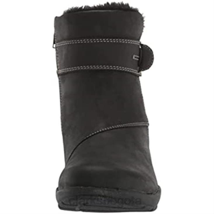 Clarks 0DX8L2740 Bota roseville mujer piel negra botines clarks impermeables con forro cálido mujer cuero negro