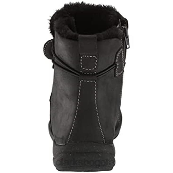 Clarks 0DX8L2740 Bota roseville mujer piel negra botines clarks impermeables con forro cálido mujer cuero negro