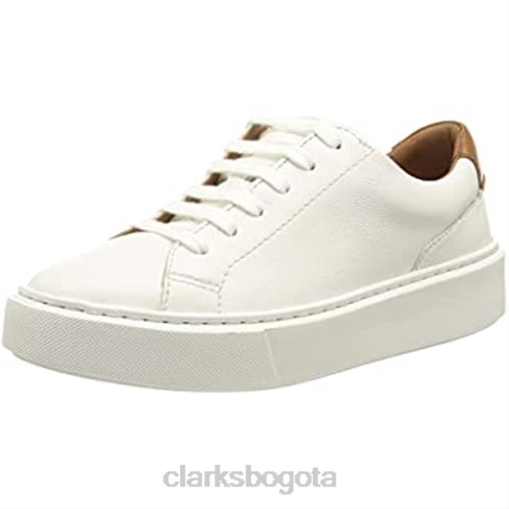 Clarks 0DX8L2741 zapatilla hero lite encaje mujer clarks cuero blanco mujer cuero blanco