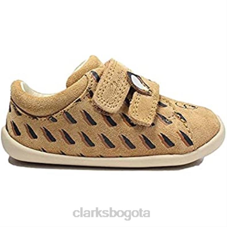 Clarks 0DX8L2742 zapatos pre walker para niños de cuero de ante color tostado de disney bambi para niños pequeños clarks niños