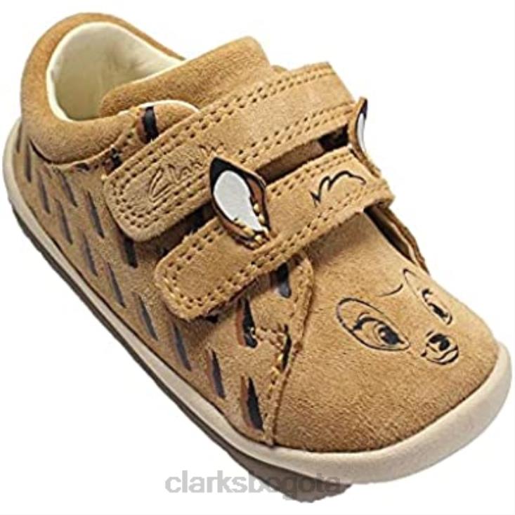 Clarks 0DX8L2742 zapatos pre walker para niños de cuero de ante color tostado de disney bambi para niños pequeños clarks niños