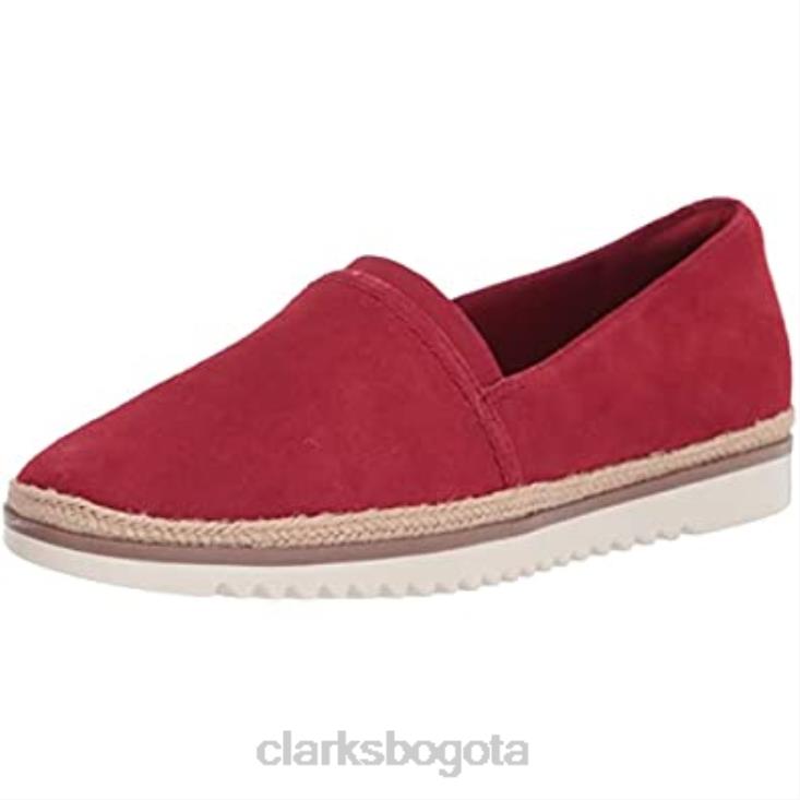 Clarks 0DX8L2745 Mocasines Clarks Serena Paige de ante rojo para mujer mujer gamuza roja