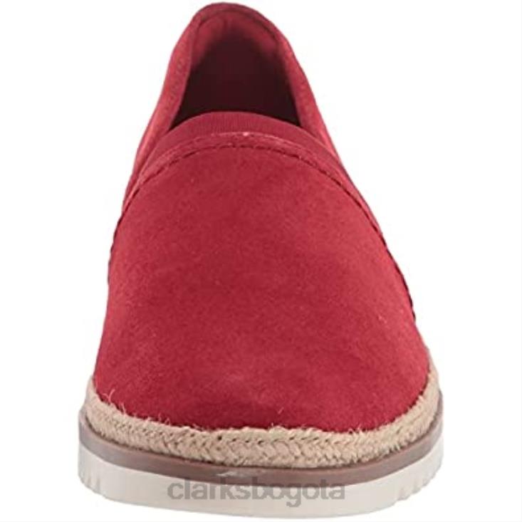 Clarks 0DX8L2745 Mocasines Clarks Serena Paige de ante rojo para mujer mujer gamuza roja