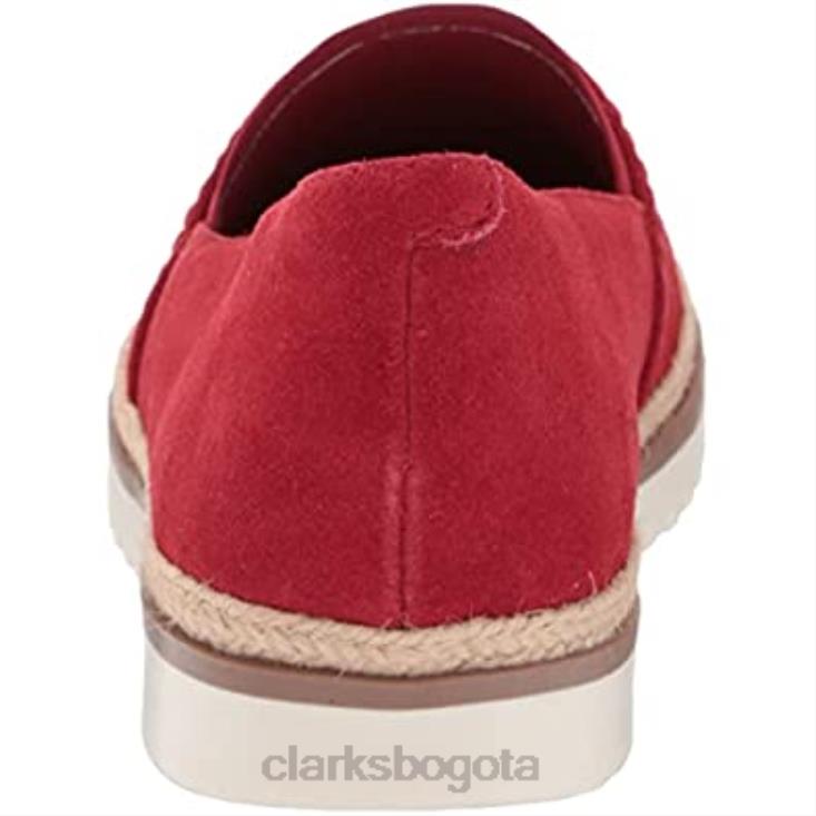 Clarks 0DX8L2745 Mocasines Clarks Serena Paige de ante rojo para mujer mujer gamuza roja