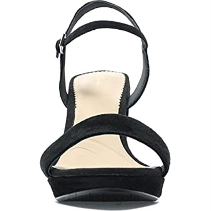 Clarks 0DX8L2747 Sandalias de piel con correa Clarks Vista de ante negro combinado blanco unisexo ante negro