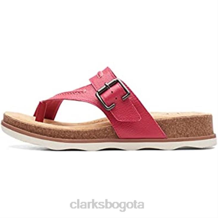 Clarks 0DX8L2760 Sandalia plana clarks mujer brynn madi piel fucsia mujer cuero fucsia