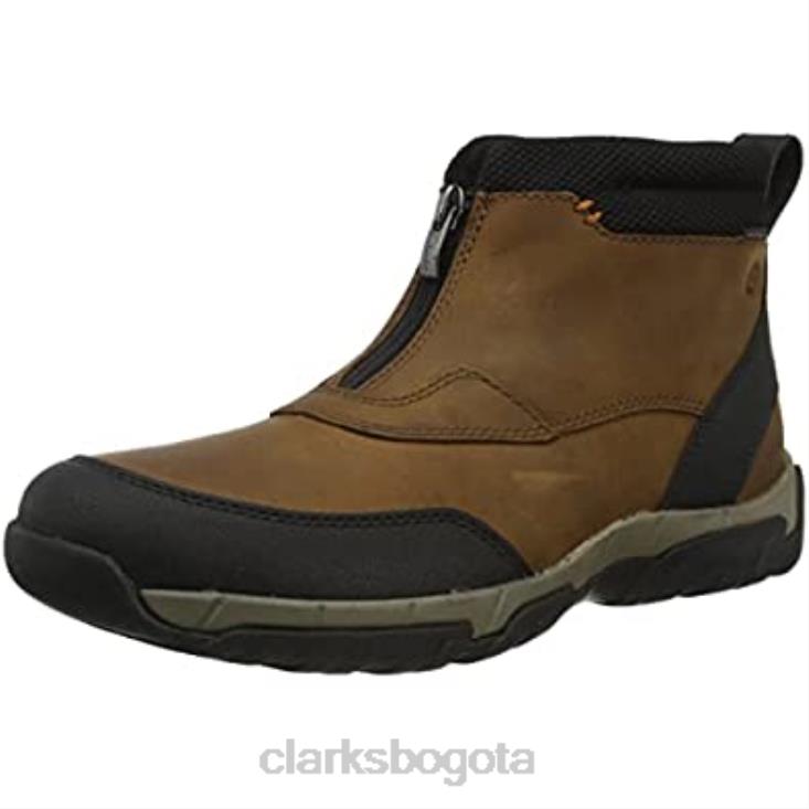 Clarks 0DX8L2774 botas chelsea grove zip ii para hombre de cuero marrón oscuro clarks hombres cuero marrón oscuro