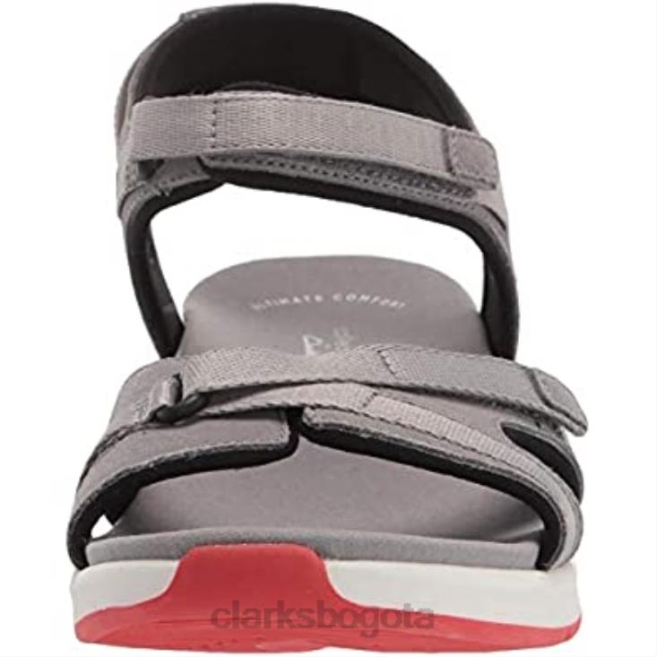 Clarks 0DX8L2775 sandalia plana solan drift mujer clarks piel ante gris mujer gamuza gris