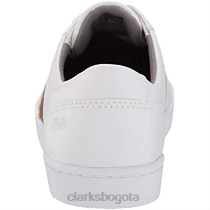 Clarks 0DX8L2779 Zapatilla clarks pawley rilee combinada de piel blanca y leopardo para mujer mujer