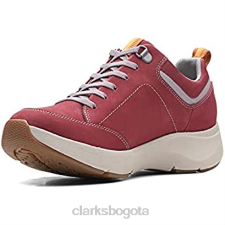 Clarks 0DX8L2782 Zapatilla Wave 20 Lace Mujer Nubuck Vino Combi Clarks mujer combi nobuk vino