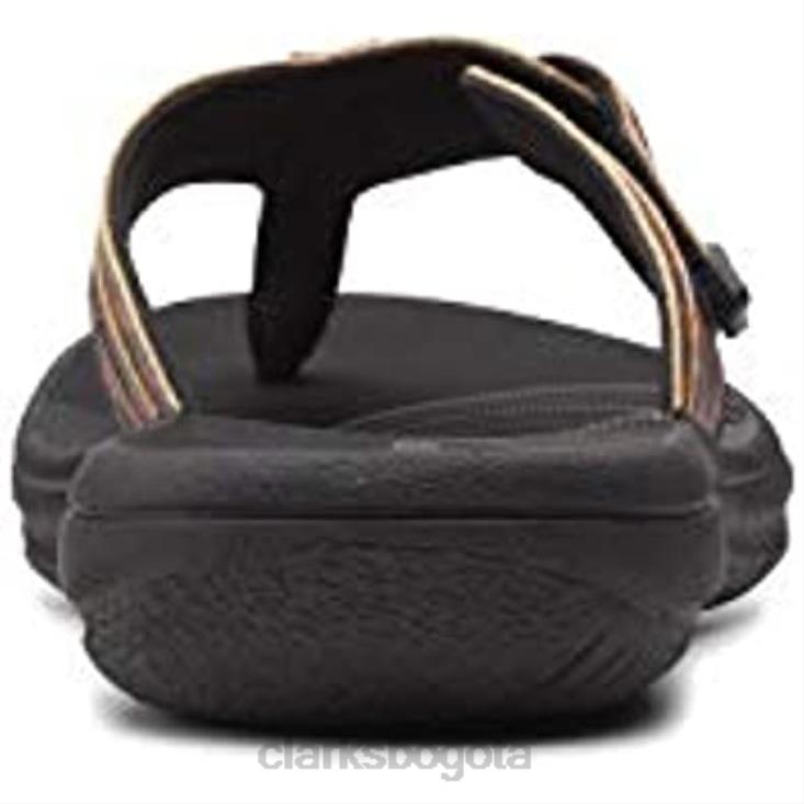 Clarks 0DX8L2788 negro tan interés sintético mujer brinkley jazz flip-flop clarks mujer negro bronceado interés sintético
