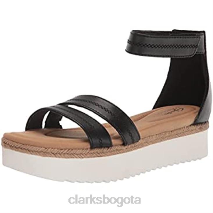 Clarks 0DX8L2789 sandalia plana lana glide mujer clarks cuero negro mujer cuero negro