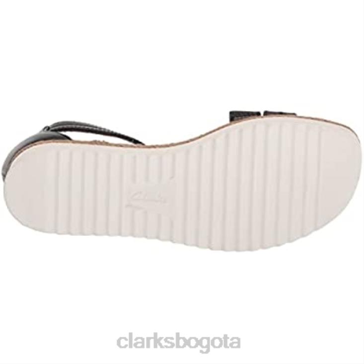 Clarks 0DX8L2789 sandalia plana lana glide mujer clarks cuero negro mujer cuero negro