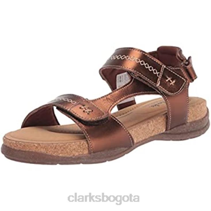 Clarks 0DX8L2799 sandalia plana roseville mae mujer clarks piel metalizada mujer
