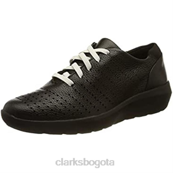 Clarks 0DX8L280 Zapatilla clarks kayleigh aster de piel negra para mujer mujer cuero negro