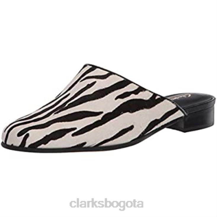Clarks 0DX8L2803 Mule clarks pure blush con estampado animal de cebra mujer estampado animal cebra