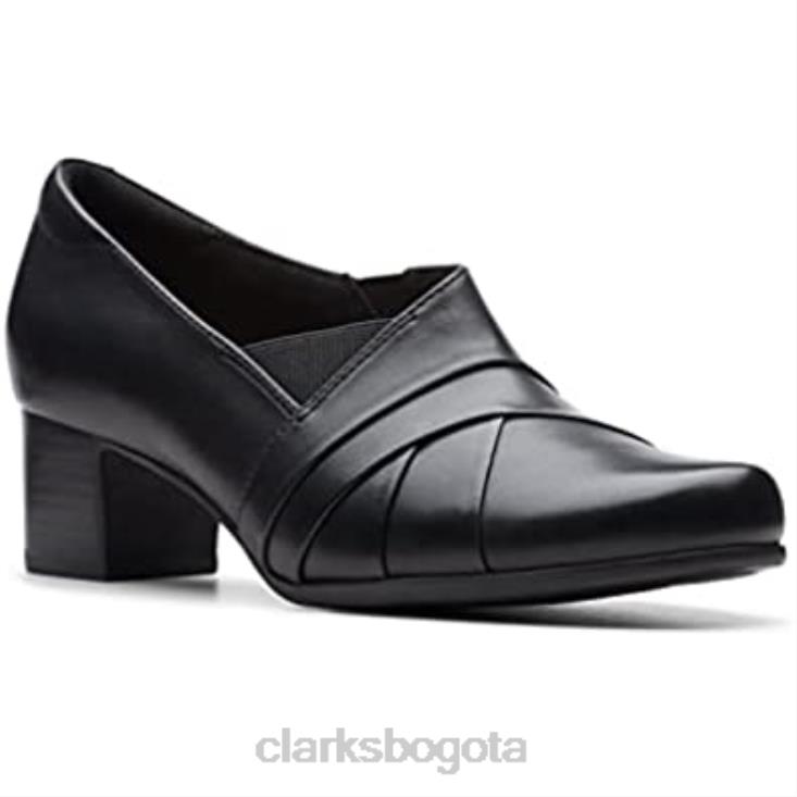 Clarks 0DX8L2811 Clarks negros para mujer Un Damson Adele talla de cuero mujer negro