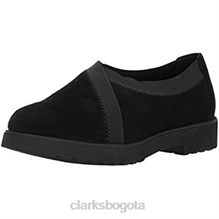 Clarks 0DX8L2819 Mocasines sin cordones clarks bellevue cedro de ante negro para mujer mujer ante negro