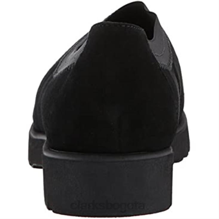 Clarks 0DX8L2819 Mocasines sin cordones clarks bellevue cedro de ante negro para mujer mujer ante negro