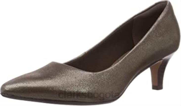 Clarks 0DX8L2821 zapatos de tacón linvale jerica para mujer de cuero metalizado claro clarks mujer cuero metalizado claro